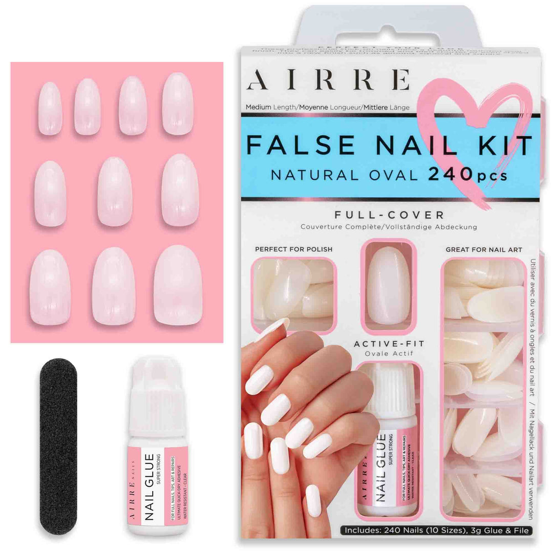 240 Natural Oval Press-On Nail Kit - AIRRE NAILS